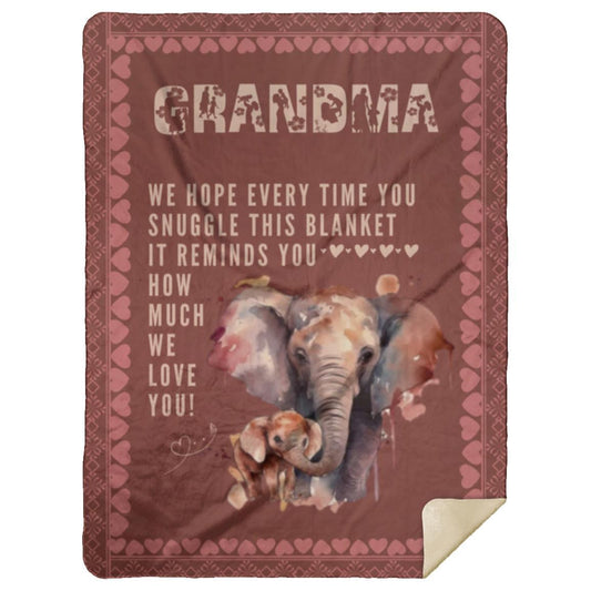 Gift For Grandma from Grand Children, Snuggle This Blanket - Choco Premium Sherpa Blanket