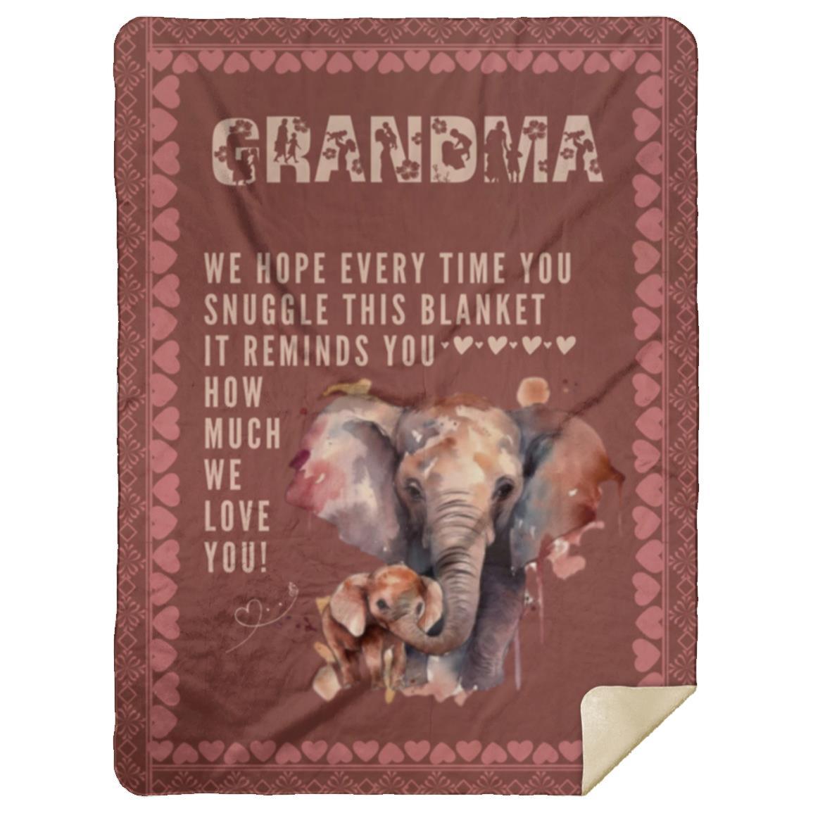 Gift For Grandma from Grand Children, Snuggle This Blanket - Premium Sherpa Blanket