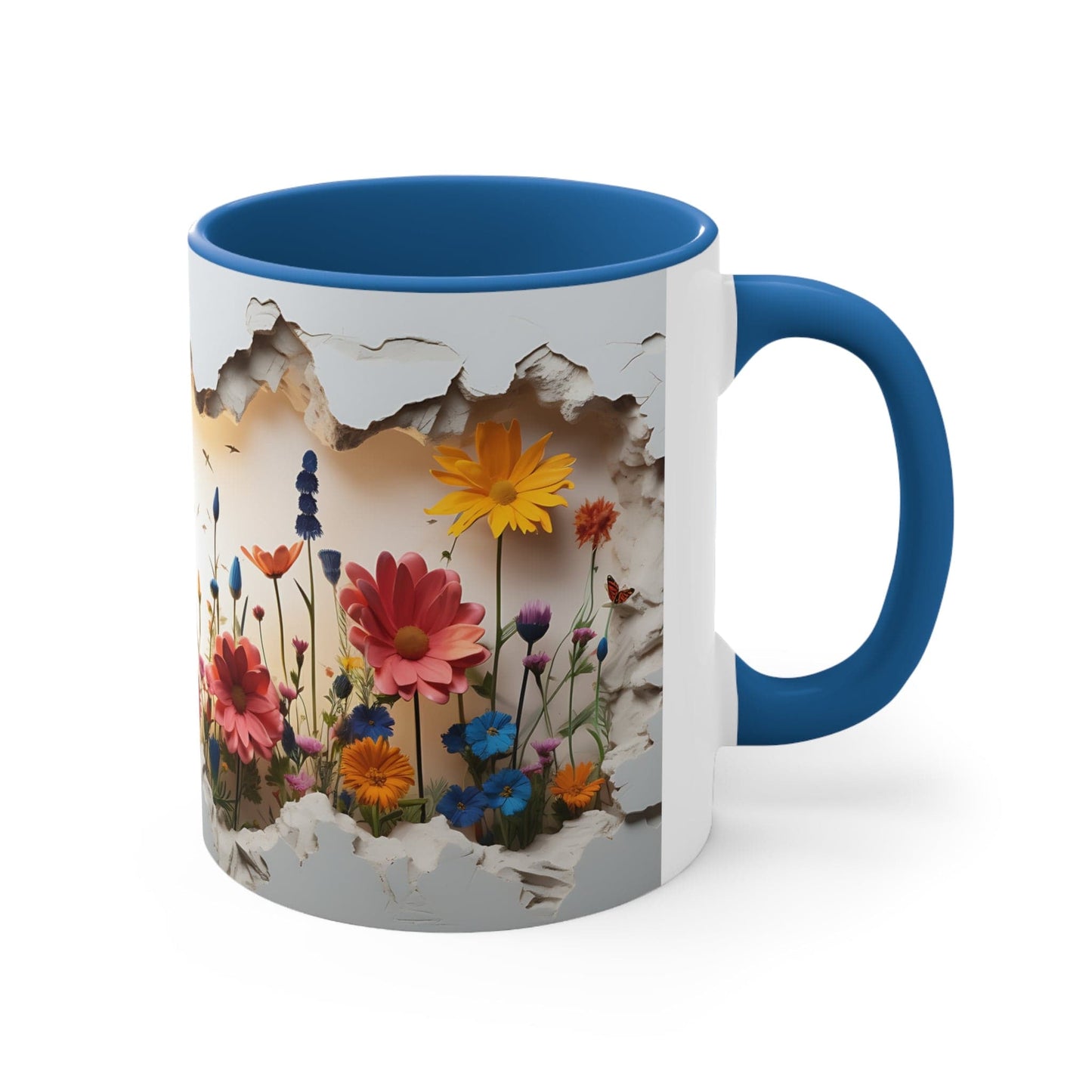 Spring Flowers Accent Coffee Mug, 11oz