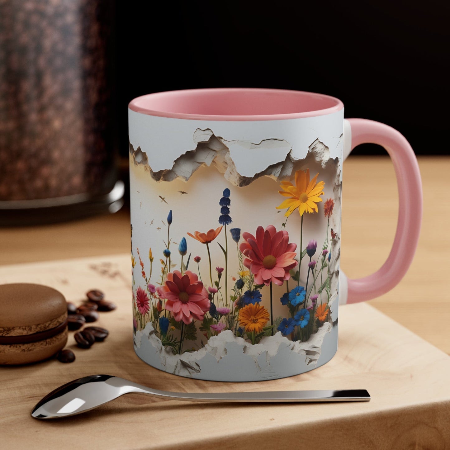 Spring Flowers Accent Coffee Mug, 11oz