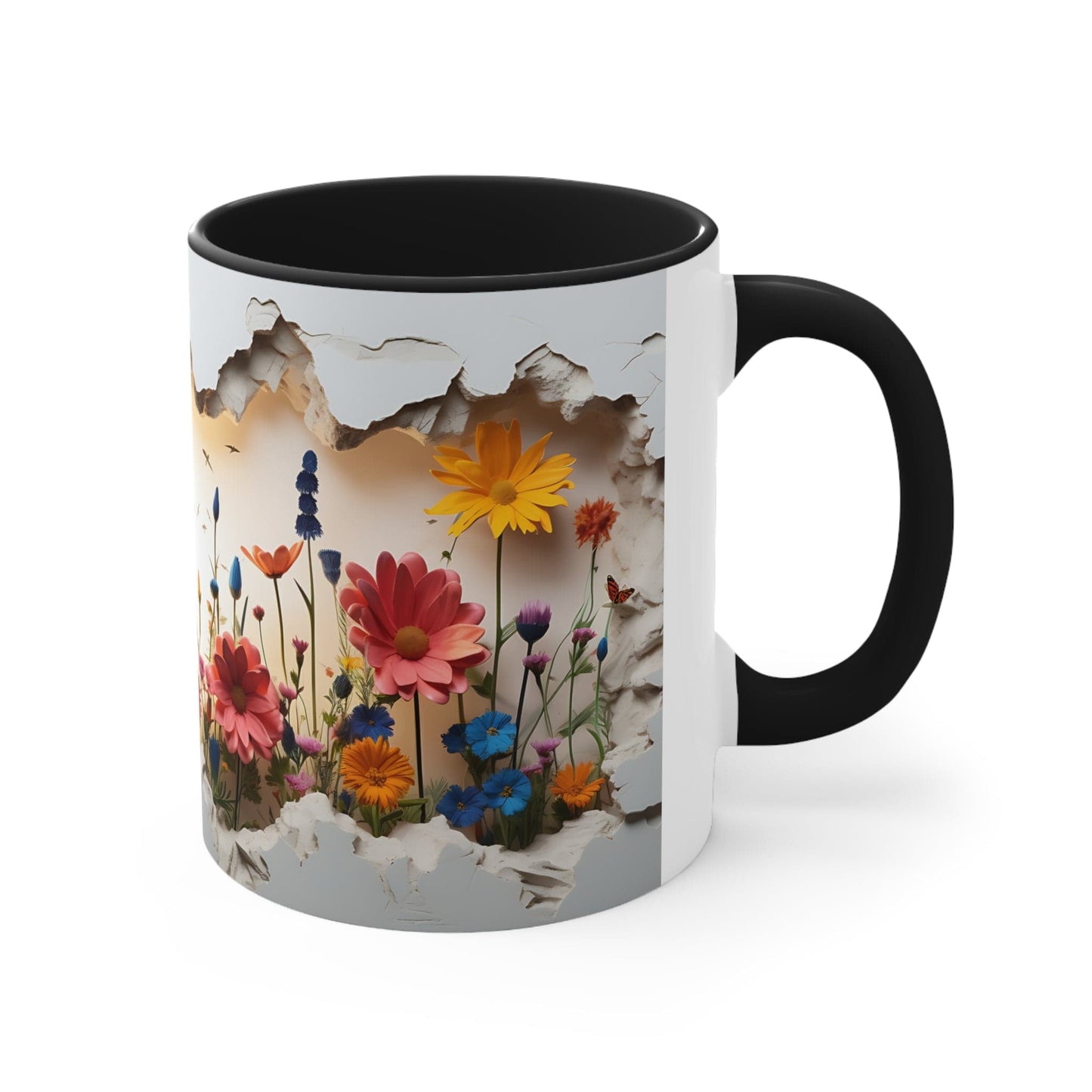 Spring Flowers Accent Coffee Mug, 11oz