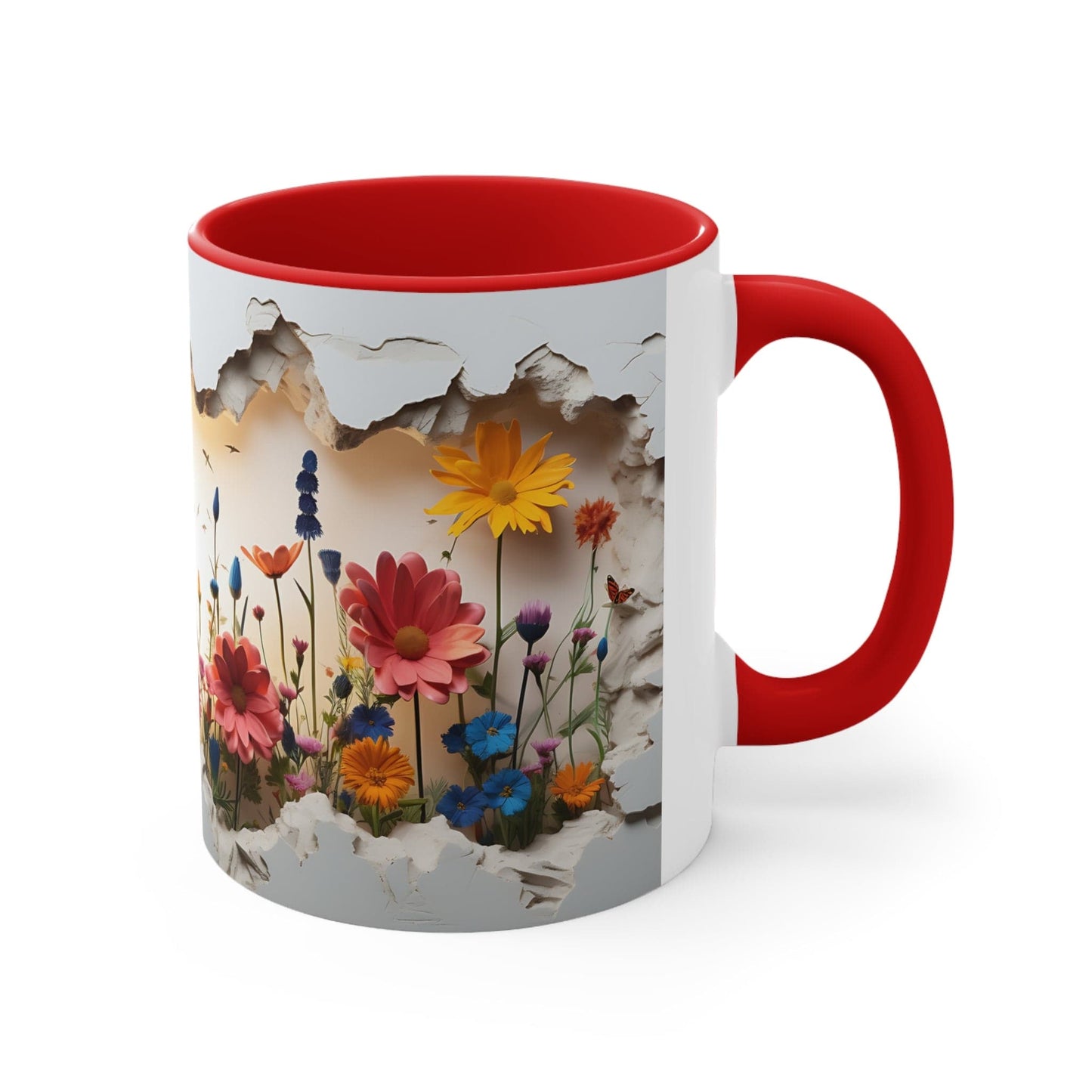 Spring Flowers Accent Coffee Mug, 11oz