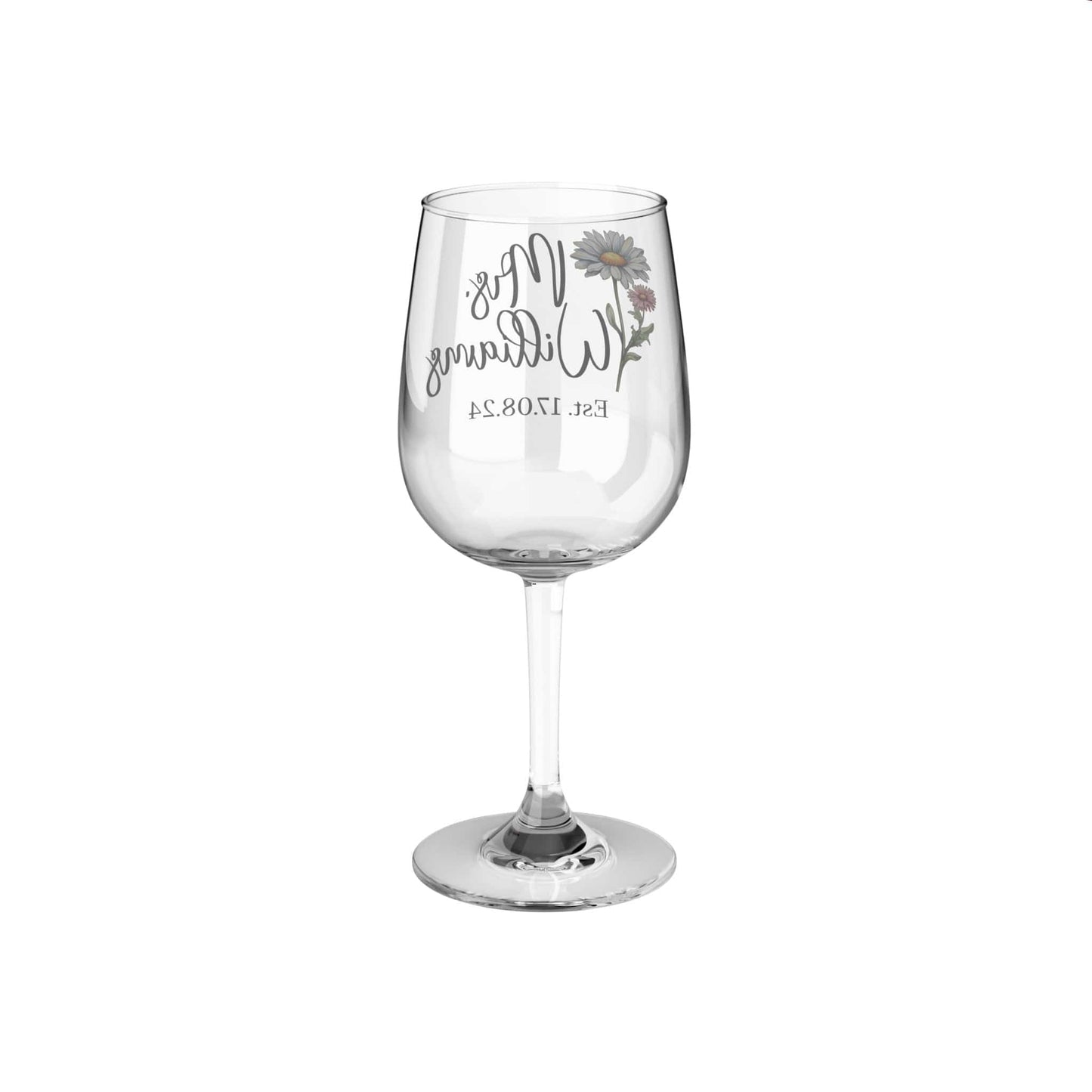 Custom Name Birthflower Wine Glass