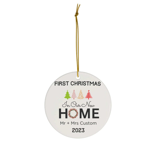 Custom Couple First Christmas Home Ceramic Ornament