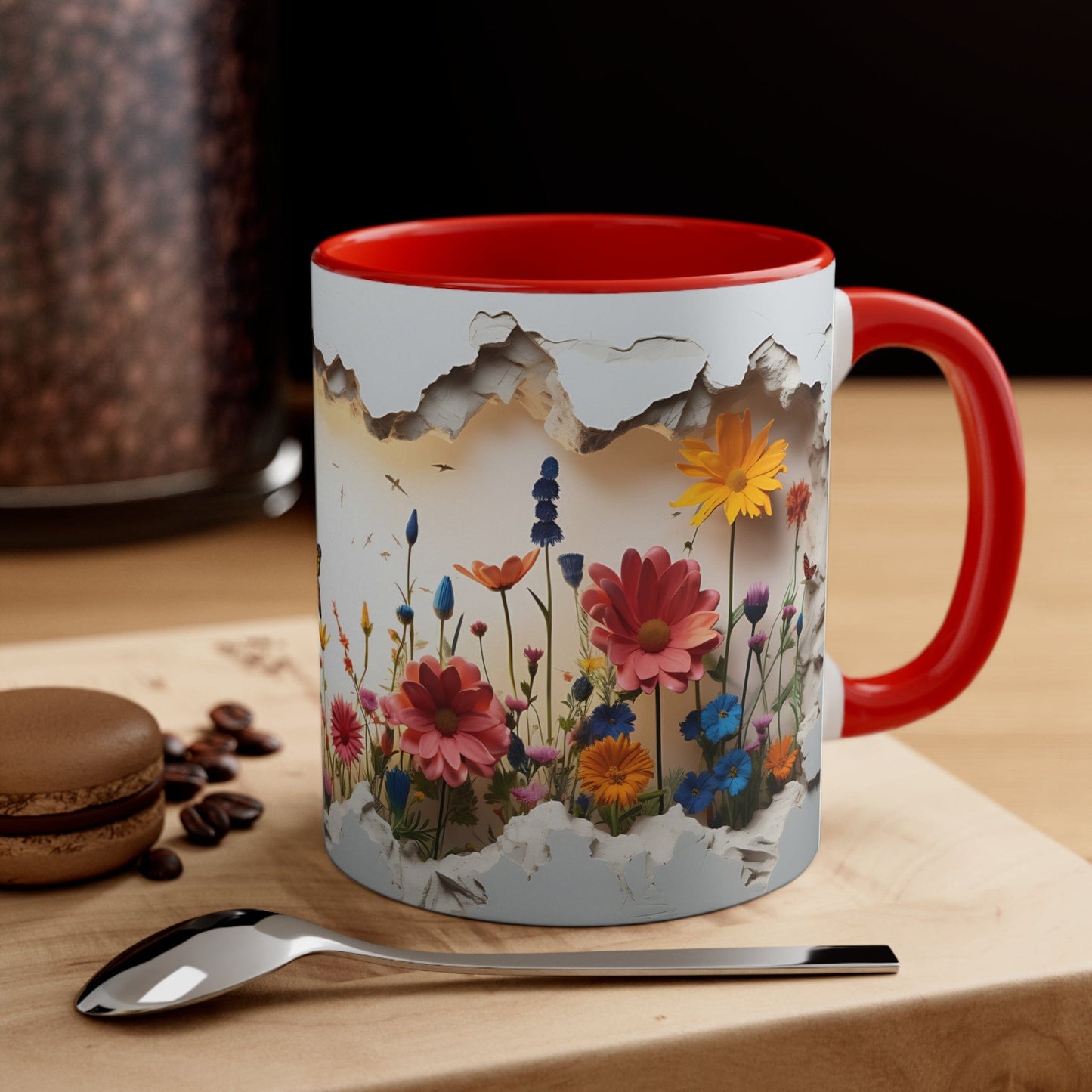 Spring Flowers Accent Coffee Mug, 11oz