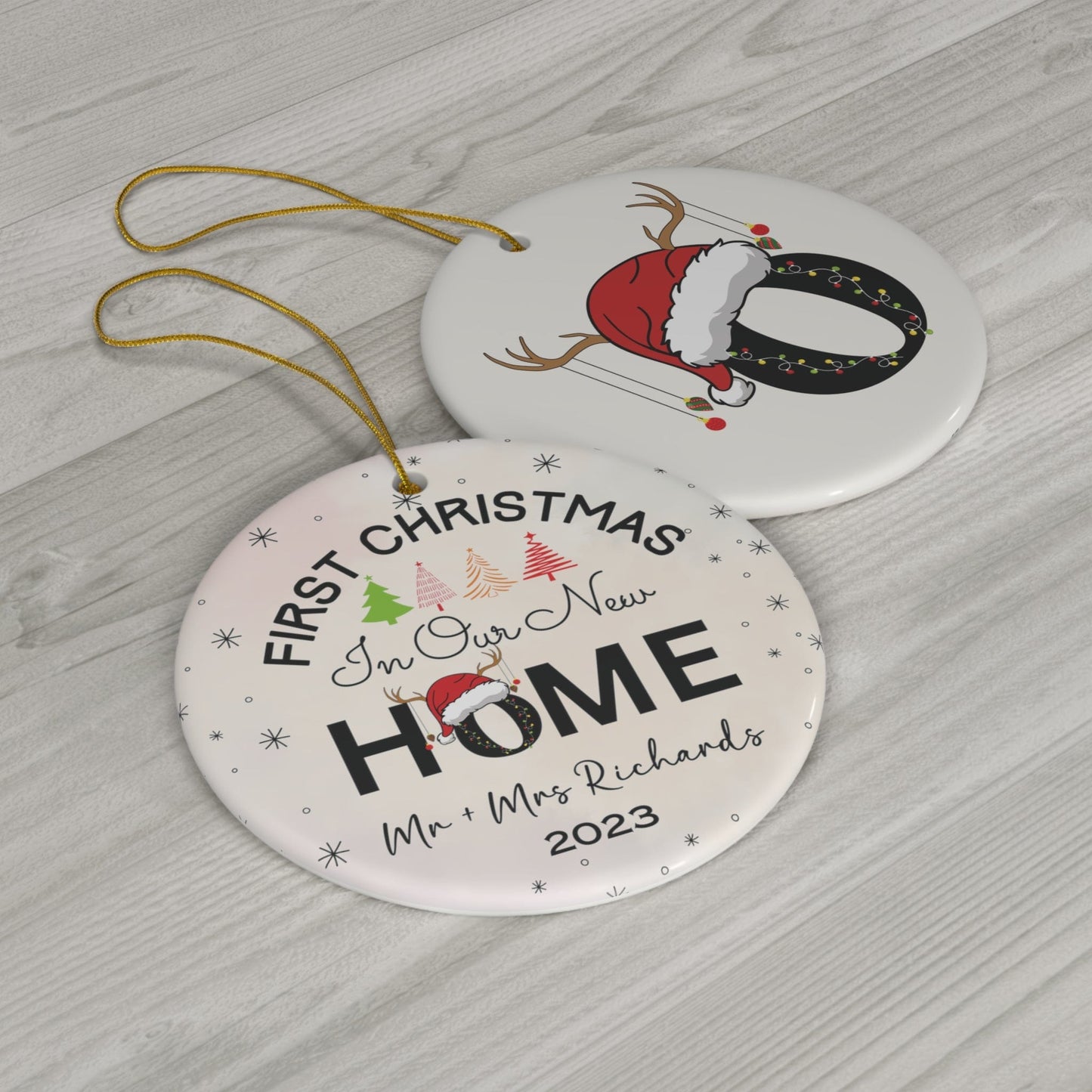 Custom First Christmas in New Home Ceramic Ornament, 1-Pack