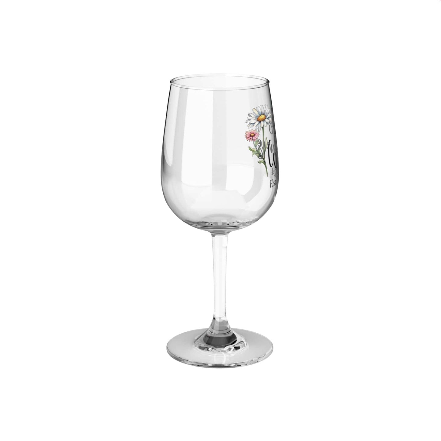 Custom Name Birthflower Wine Glass