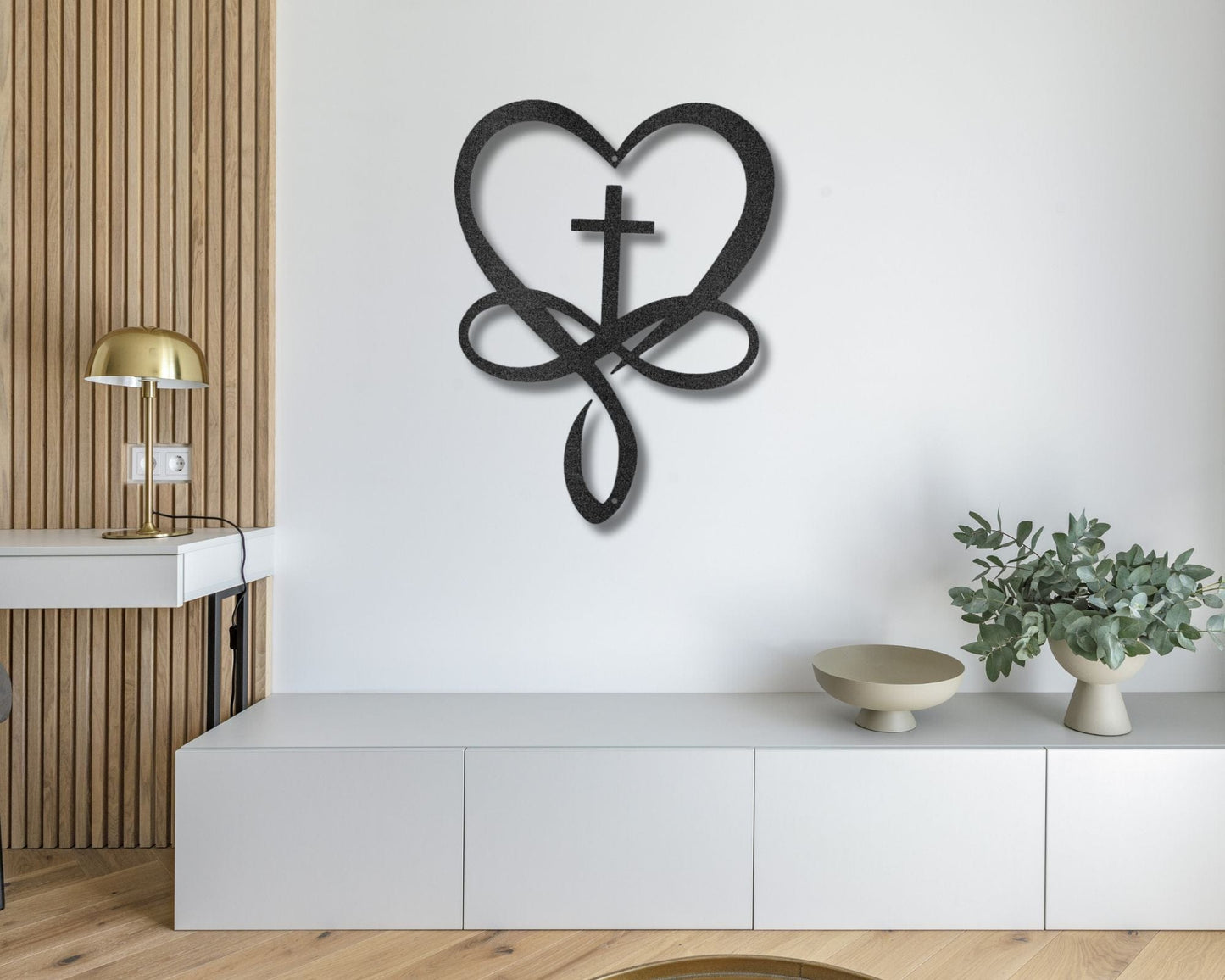 Love Infinity Cross - Metal Steel Sign