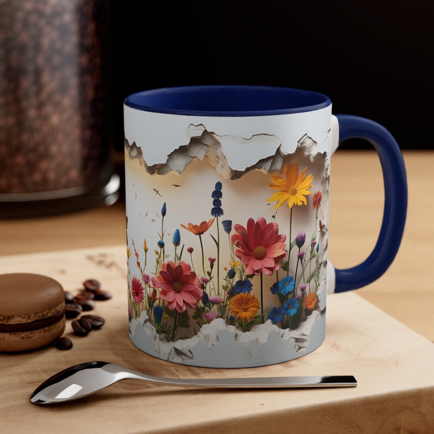 Spring Flowers Accent Coffee Mug, 11oz