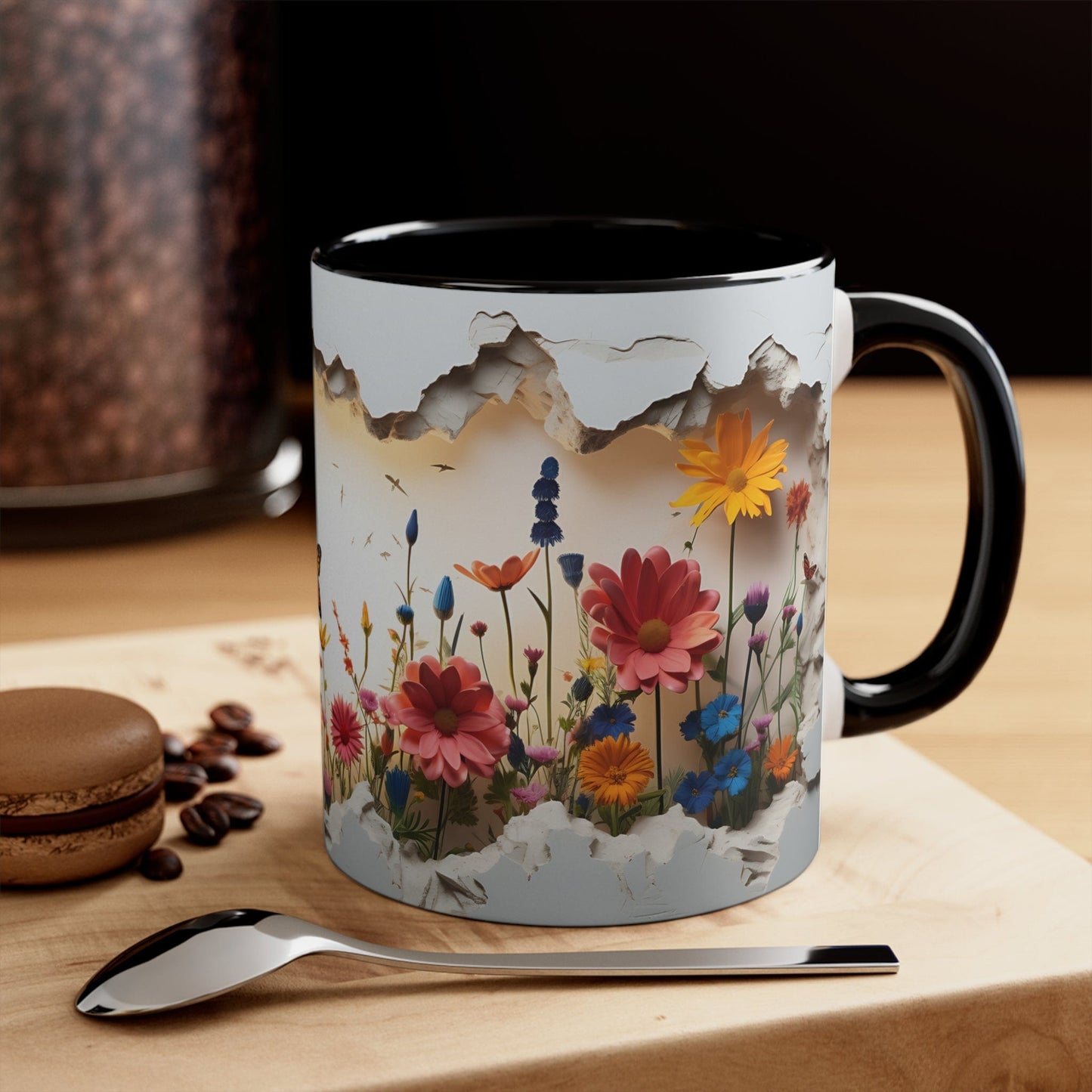 Spring Flowers Accent Coffee Mug, 11oz