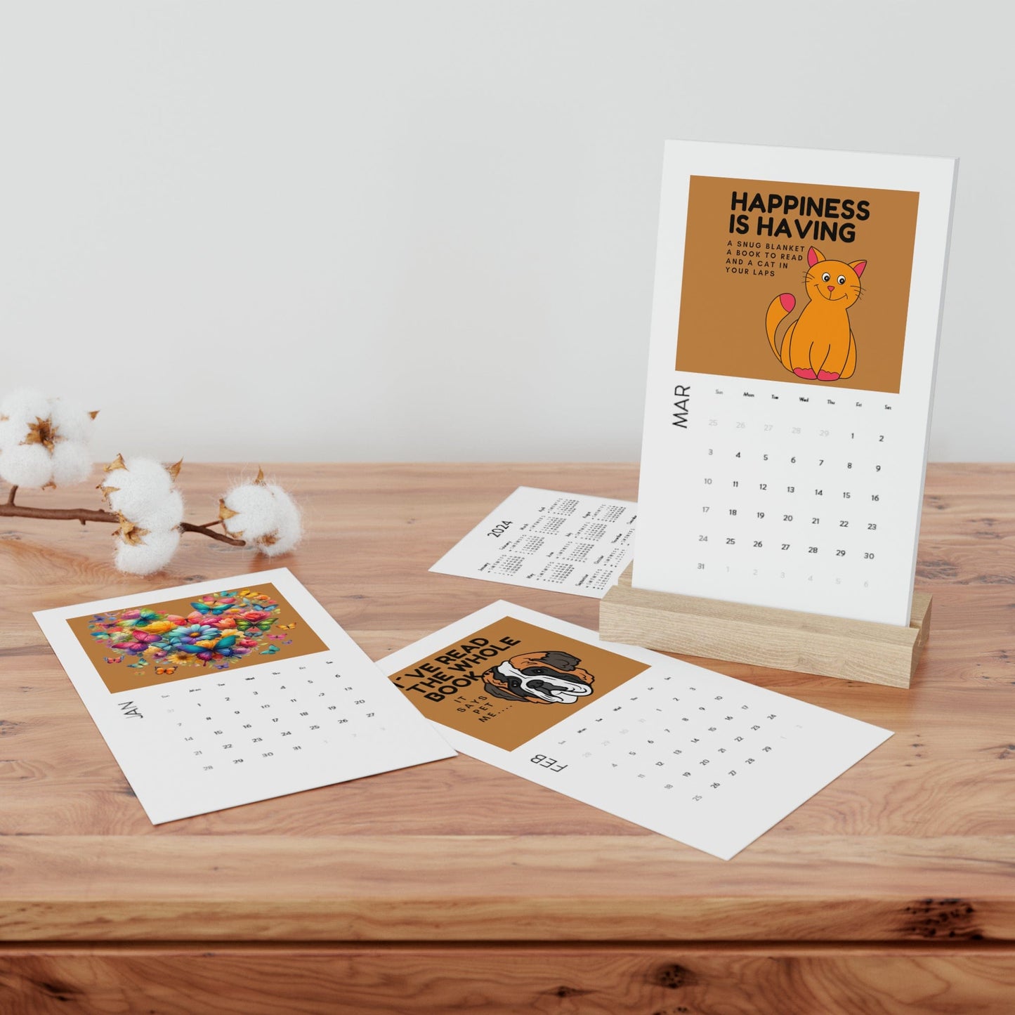 Vertical Desk Calendar (2024)