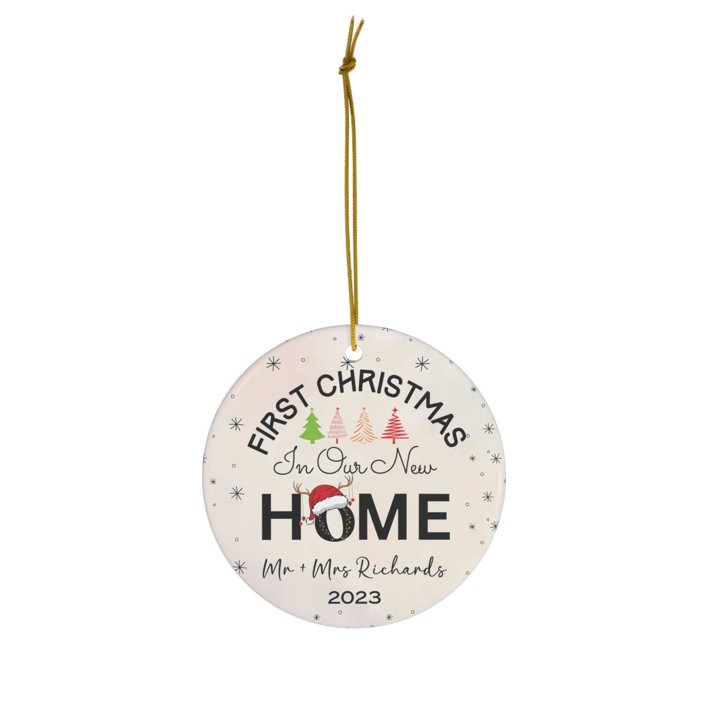 Custom First Christmas in New Home Ceramic Ornament, 1-Pack