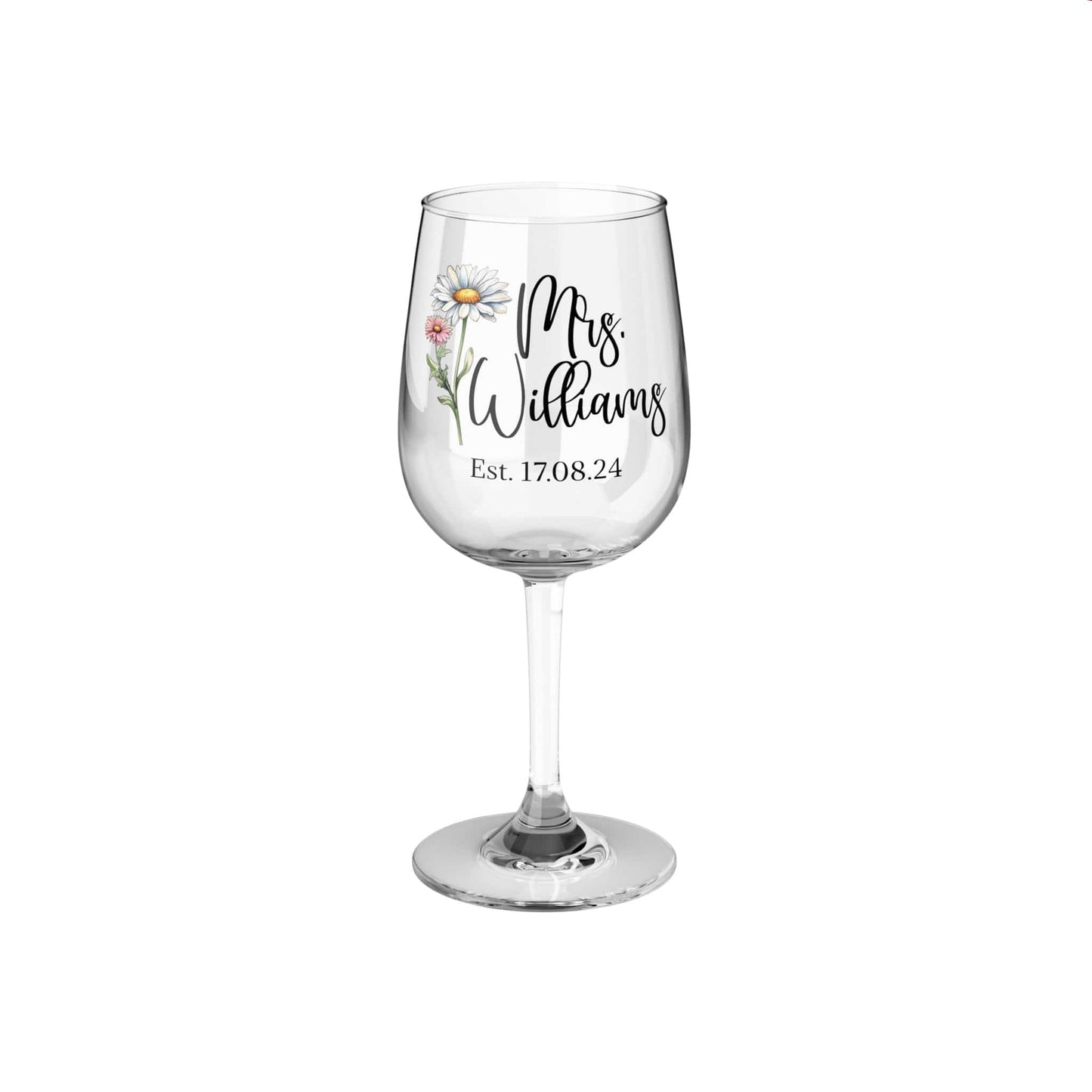 Custom Name Birthflower Wine Glass