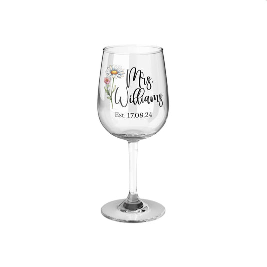 Custom Name Birthflower Wine Glass