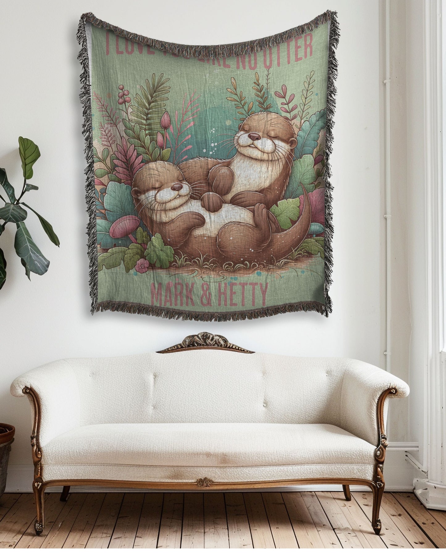 I Love You Like No Otter Woven Blanket