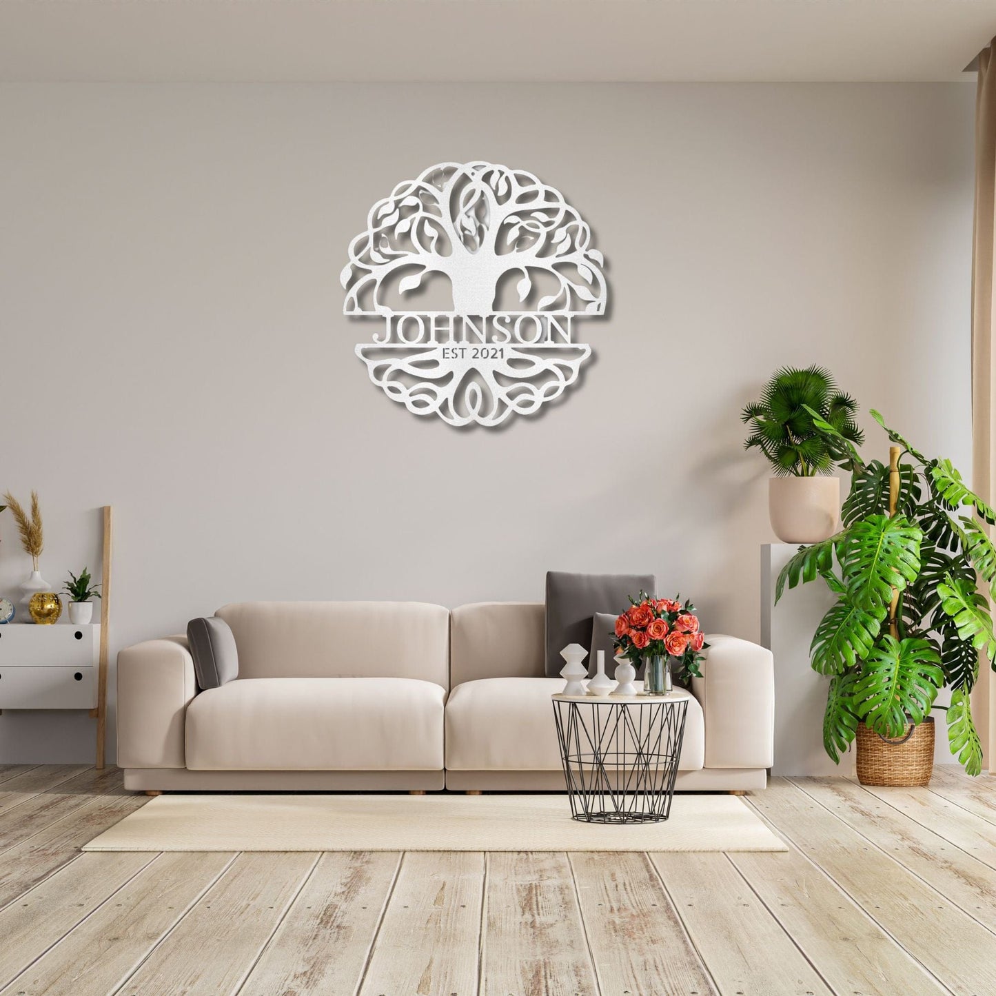 Custom Tree of Life Monogram Wall Sign Wedding Gift for Couple Custom Name Sign Wedding Date Sign Tree of Life Metal Sign Anniversary Gift Bridal Shower Gift