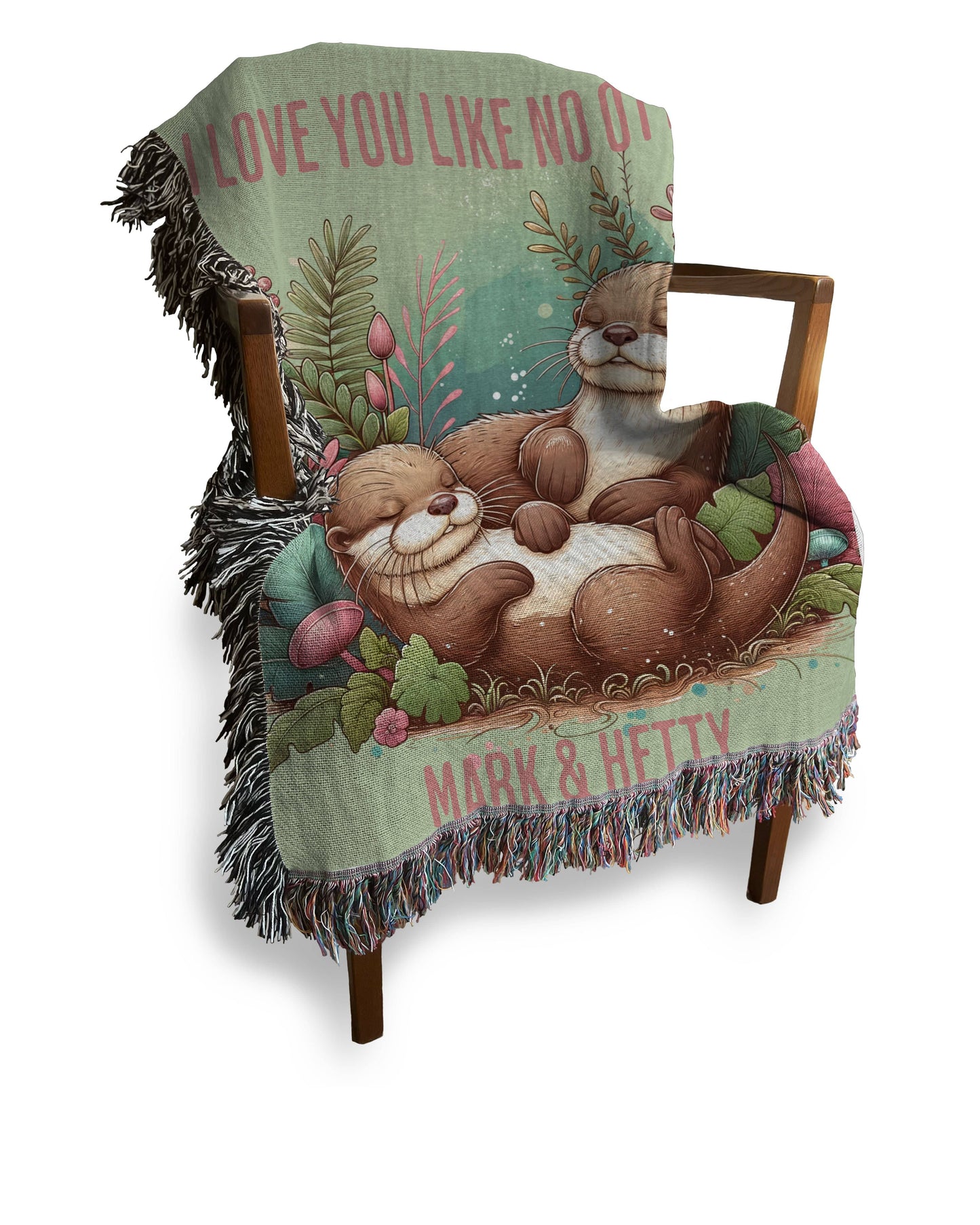 I Love You Like No Otter Woven Blanket