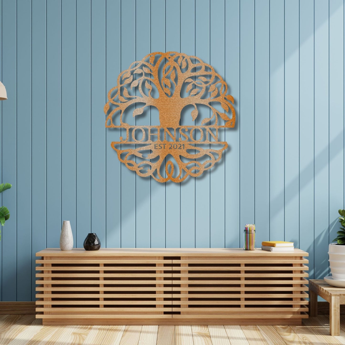 Custom Tree of Life Monogram Wall Sign Wedding Gift for Couple Custom Name Sign Wedding Date Sign Tree of Life Metal Sign Anniversary Gift Bridal Shower Gift