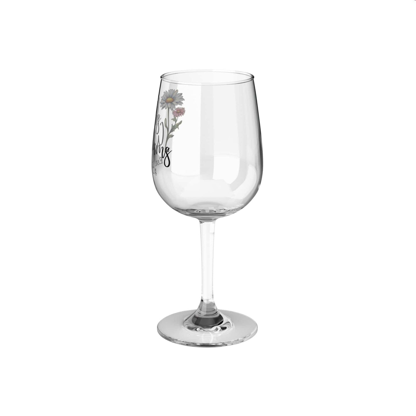 Custom Name Birthflower Wine Glass