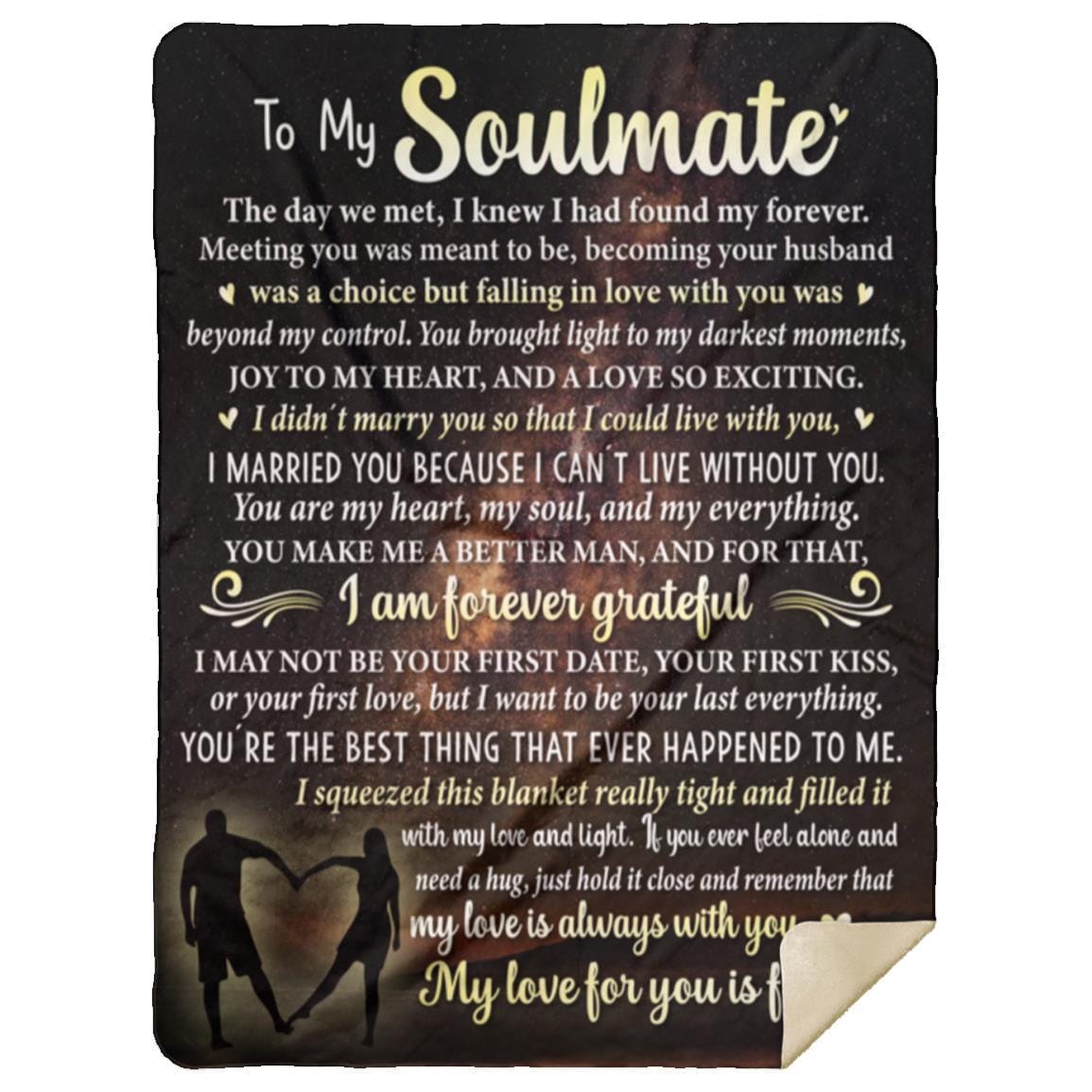 To My Soulmate - Forever Grateful Large 60x80 Inches Sherpa Blanket