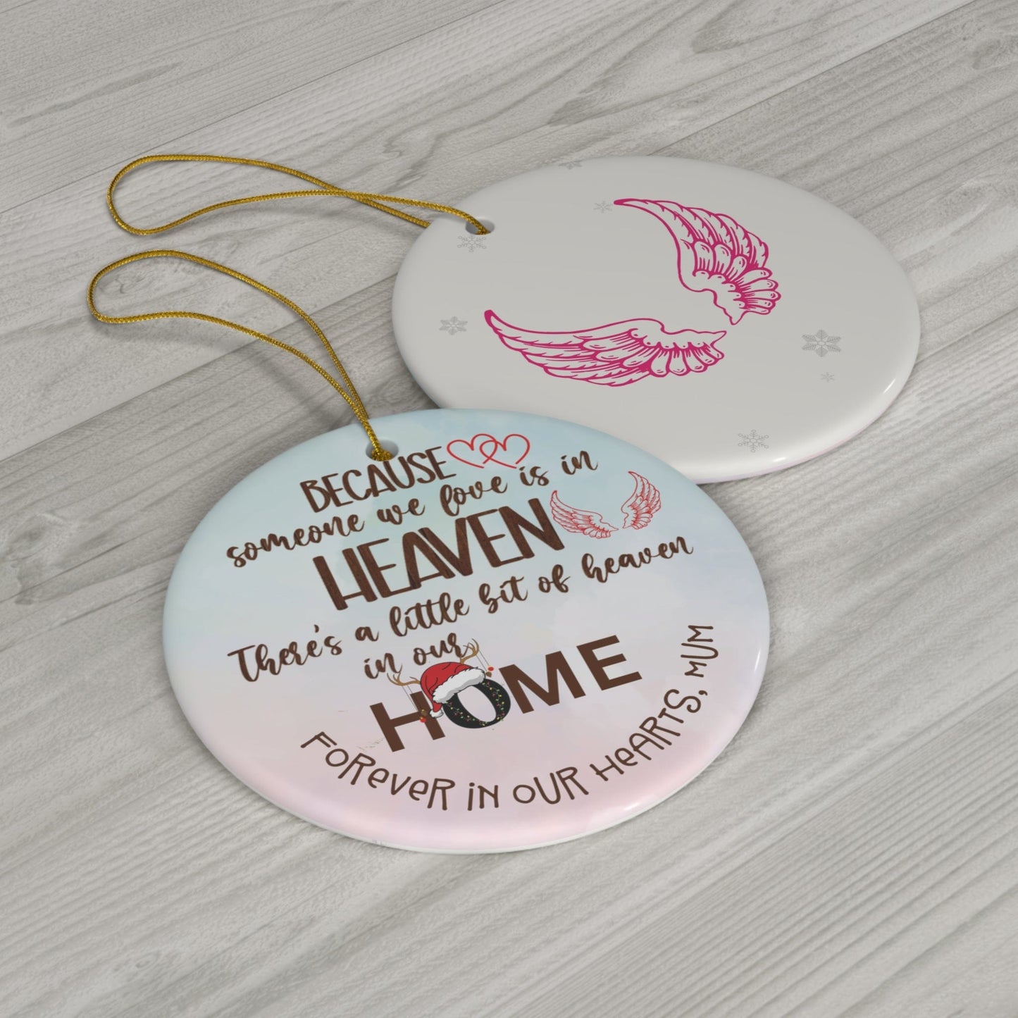 Custom Loved One Remembrance Ceramic Ornament