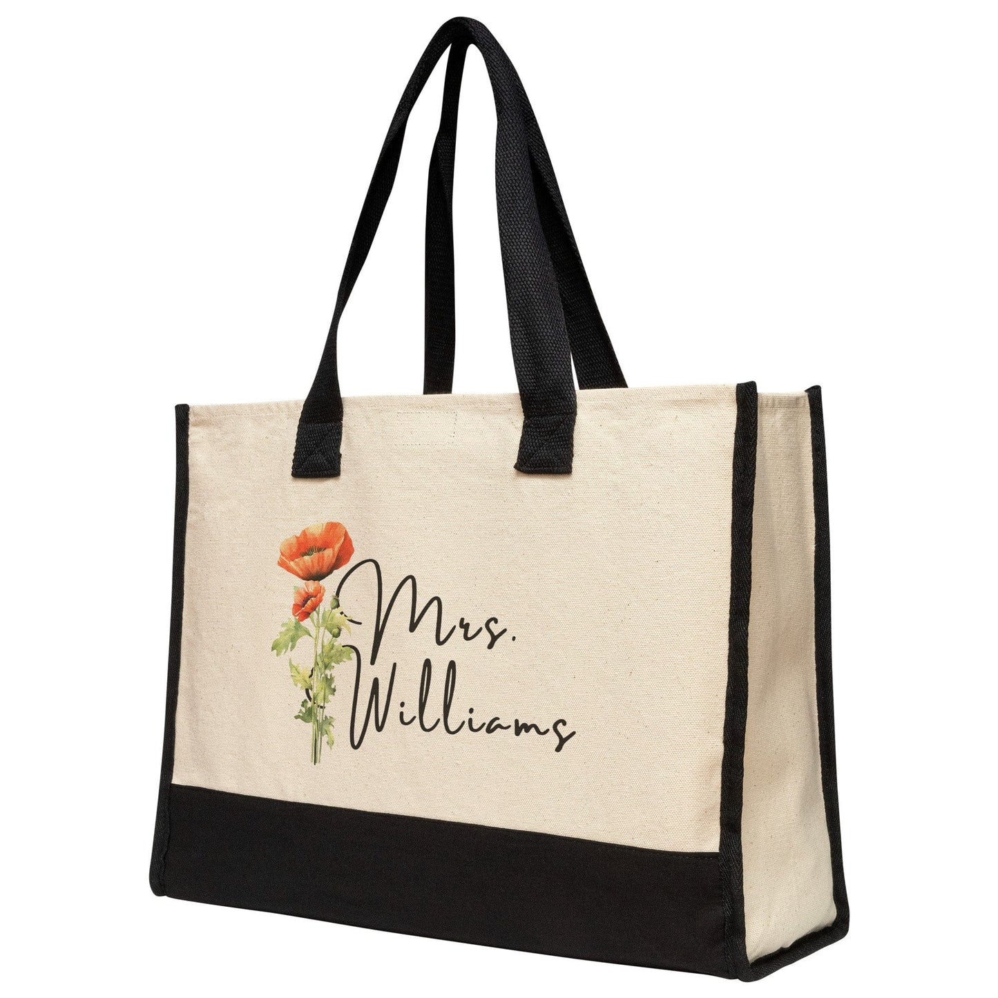 Custom Bride Name August Birthflower Totebag