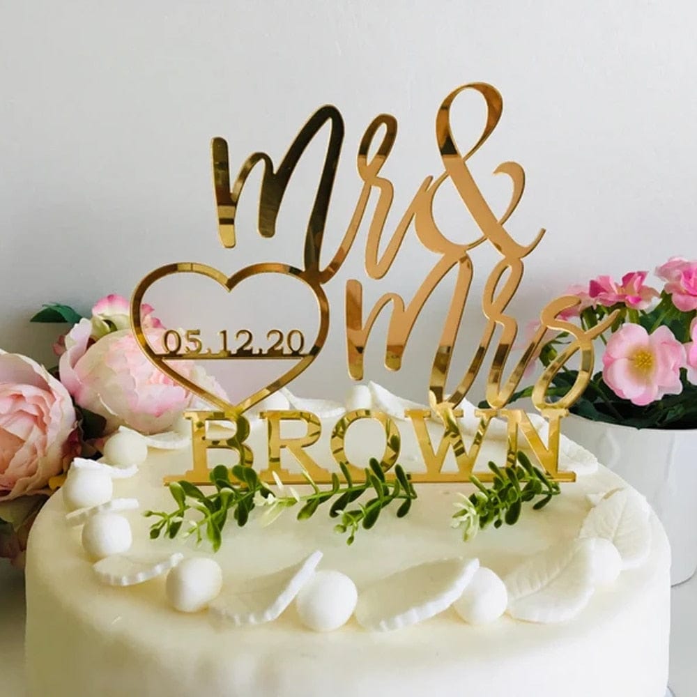 Custom Cake Topper Mirror Letter Cake Decor