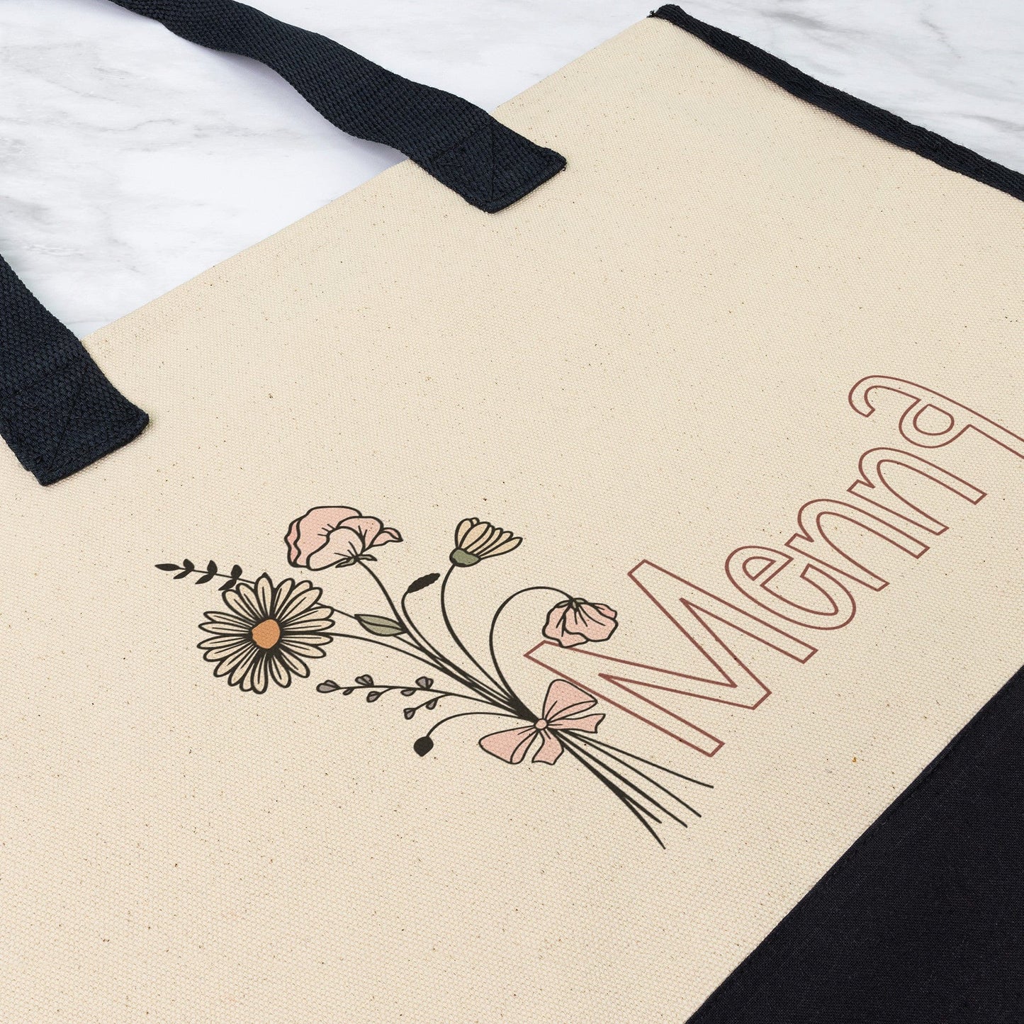 Custom Name April Birthflower Totebag