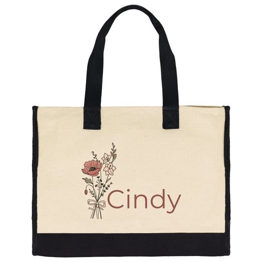 Custom Name August Birthflower Totebag