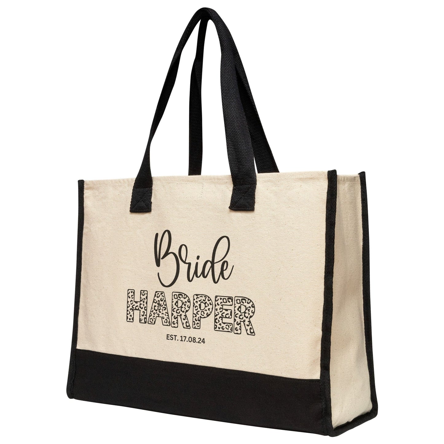 Custom Bride Name Charcoal Totebag