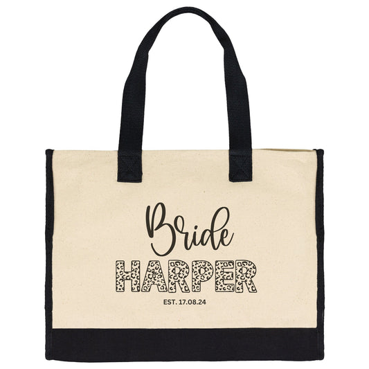 Custom Bride Name Charcoal Totebag