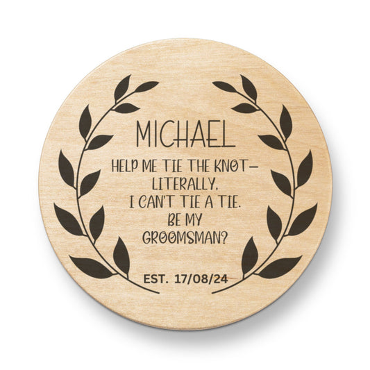 Custom Groomsmen Name Help Me Tie The Knot Magnetic Bottle Opener