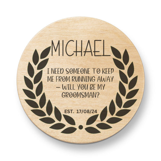 Custom Groomsmen Name Keep Me From Running Magnetic Bottle Opener