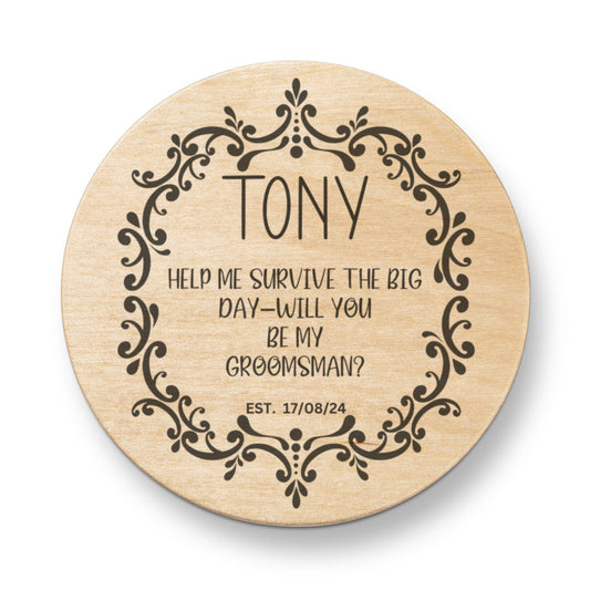 Custom Groomsmen Name Survive The Big Day Magnetic Bottle Opener