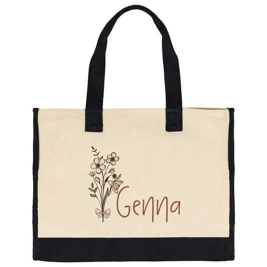 Custom Name March Birthflower Totebag