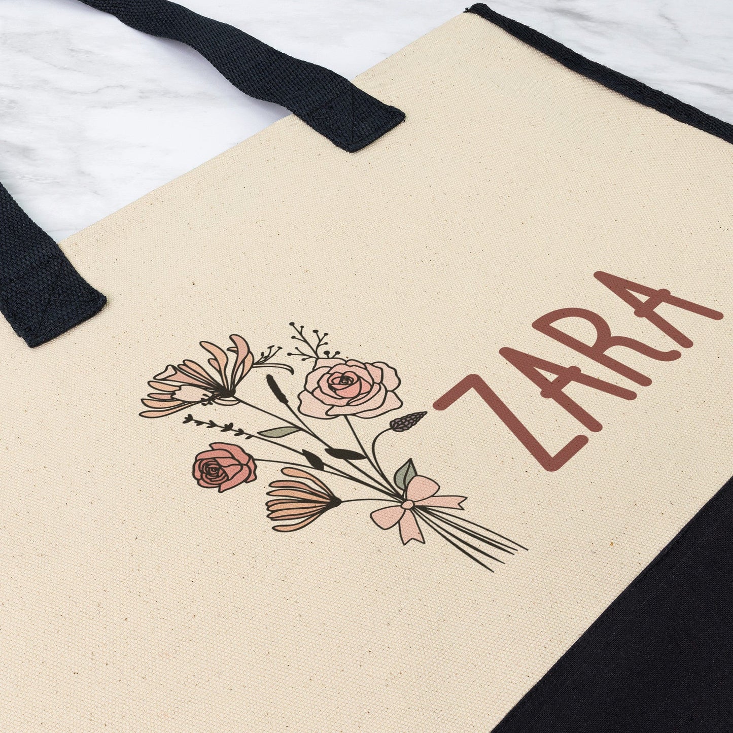 Custom Name June Birthflower Totebag