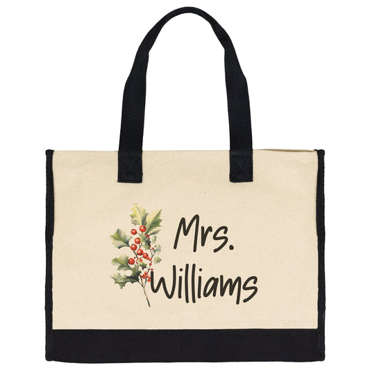 Custom Bride Name December Birthflower Totebag