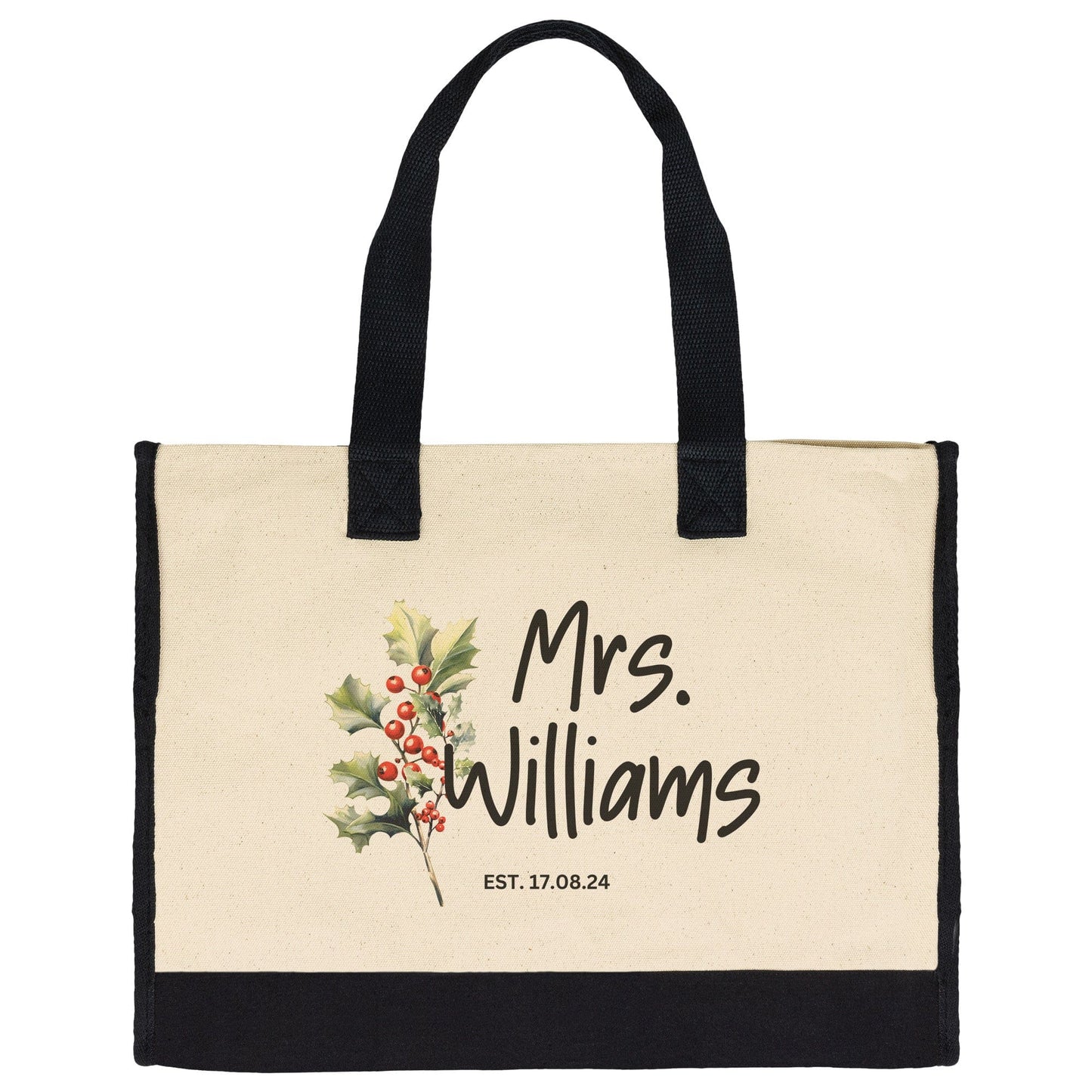 Custom Mrs Name December Birth Month Flower Tote Bag