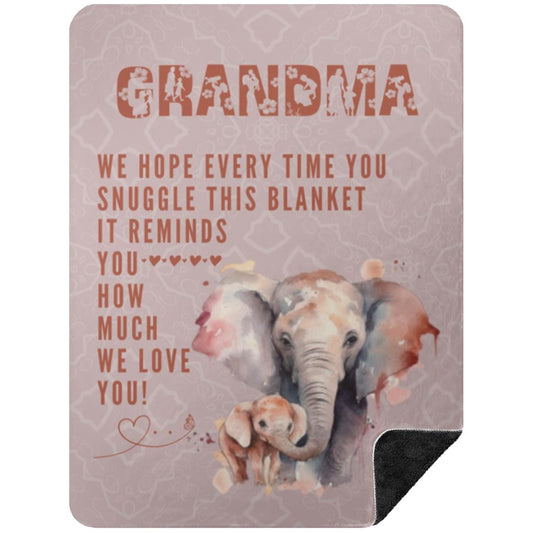 Gift For Grandma from Children, We Love You- Premium Sherpa Blanket