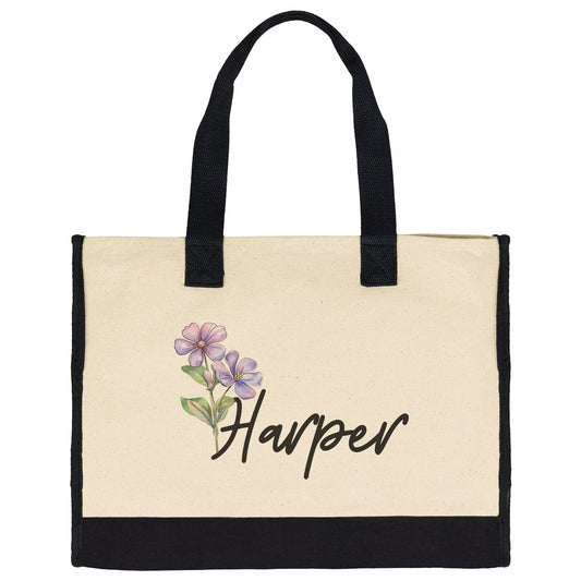 Custom Name February Birthflower Totebag