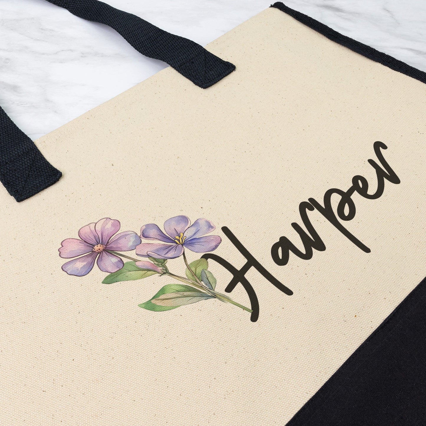 Custom Name February Birthflower Totebag