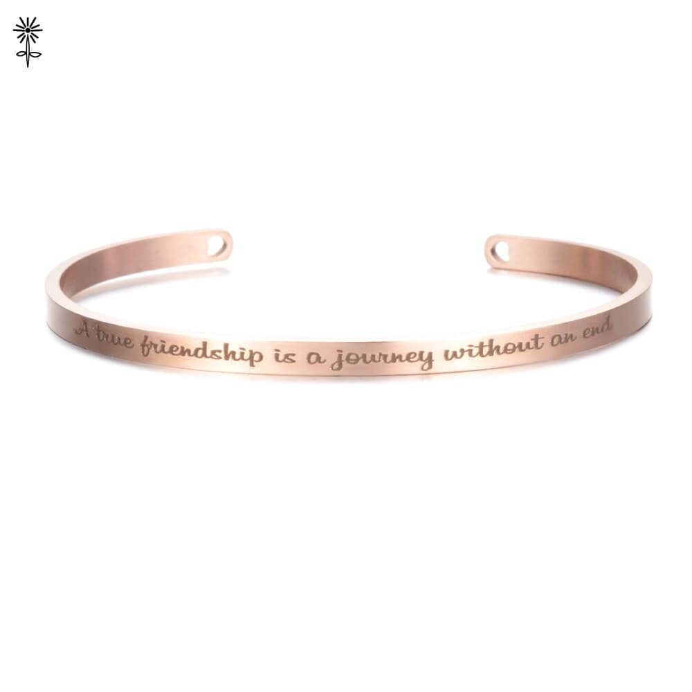 Laser Engraved Cuff Inspirational Quote Bangle