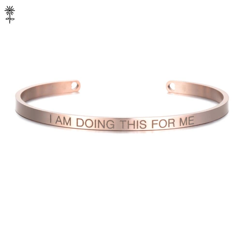 Laser Engraved Cuff Inspirational Quote Bangle