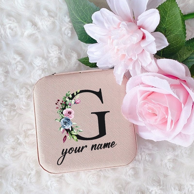 Personalized Jewellery Box Anniversary Bride Bridesmaid Girlfriend Bachelorette Party Gift Custom Name Travel Jewelry Case