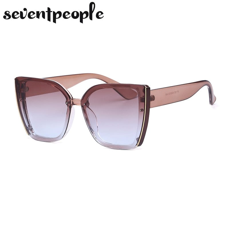 Oversized Cat Eye Sunglasses Women Luxury Brand Fashion Large Frame Square Sun Glasses for Men Retro Trendy Cateye Eyewear