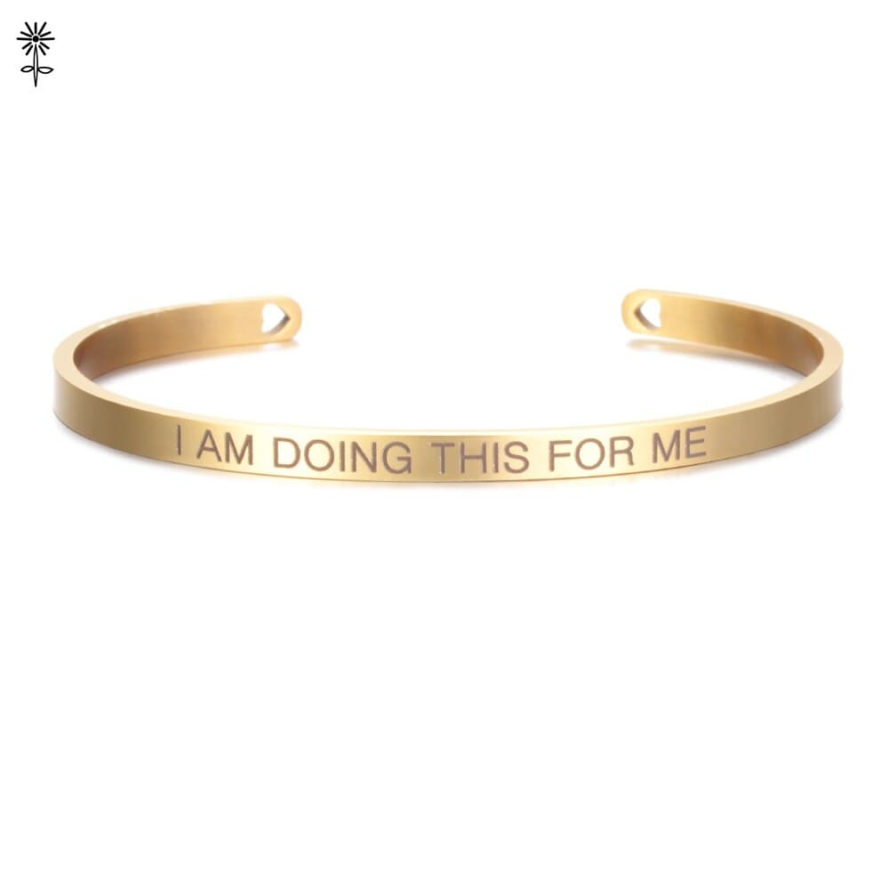 Laser Engraved Cuff Inspirational Quote Bangle