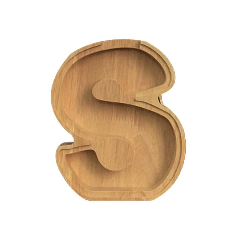 Custom Letter Wooden Piggy Bank