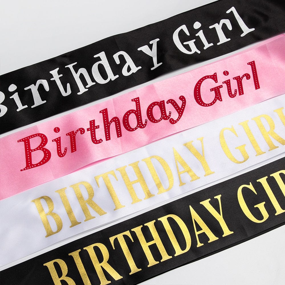 Birthday Girl Glitter Satin Sash Mermaid Birthday Girl Ribbons Shoulder Girdle Party Supplies Fashion Decoration Accessories