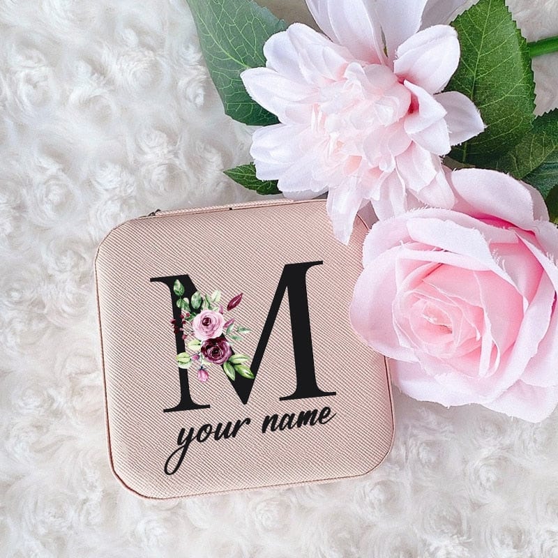 Personalized Jewellery Box Anniversary Bride Bridesmaid Girlfriend Bachelorette Party Gift Custom Name Travel Jewelry Case