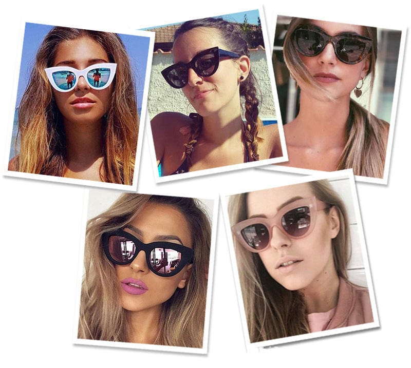 Vintage Cat Eye Sunglasses Female Trendy Glasses Personality Cat-eye Sunglasses Anti-blue Light UV400